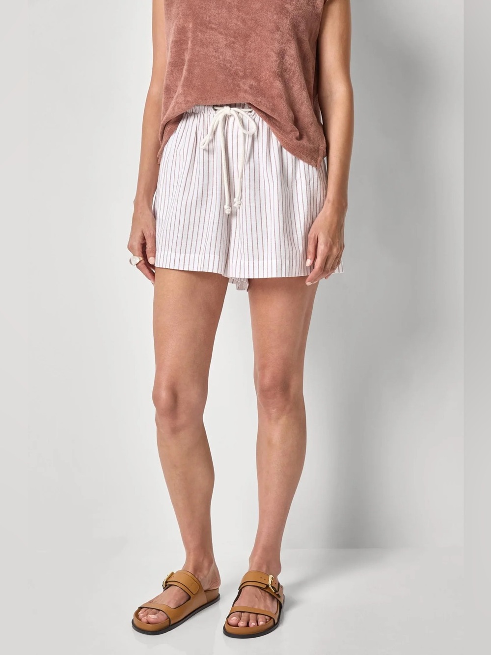 LILLA P
DRAWSTRING SHORT | BARK STRIPE
